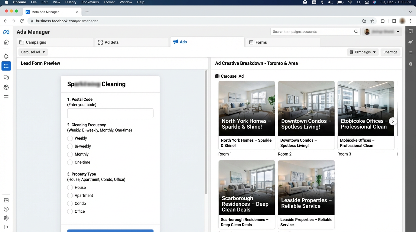 Residential cleaning company — Cleaning funnel data